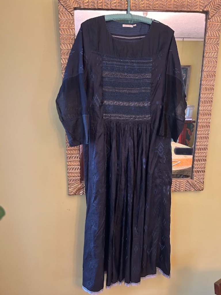 Black Silk Injiri Dress - Sz M